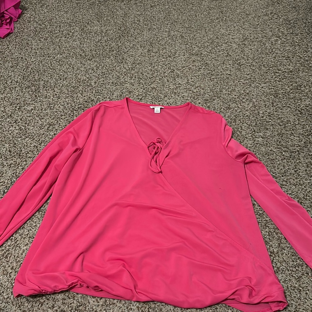 Pink criss cross top